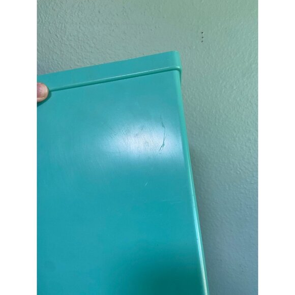 Vintage Teal Cream Cookies Container‎ with Lid - Picture 9 of 10